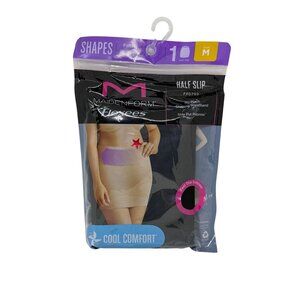 NWT Maidenform Flexees Medium Half Slip Cool Comfort Black Shaping Waistband